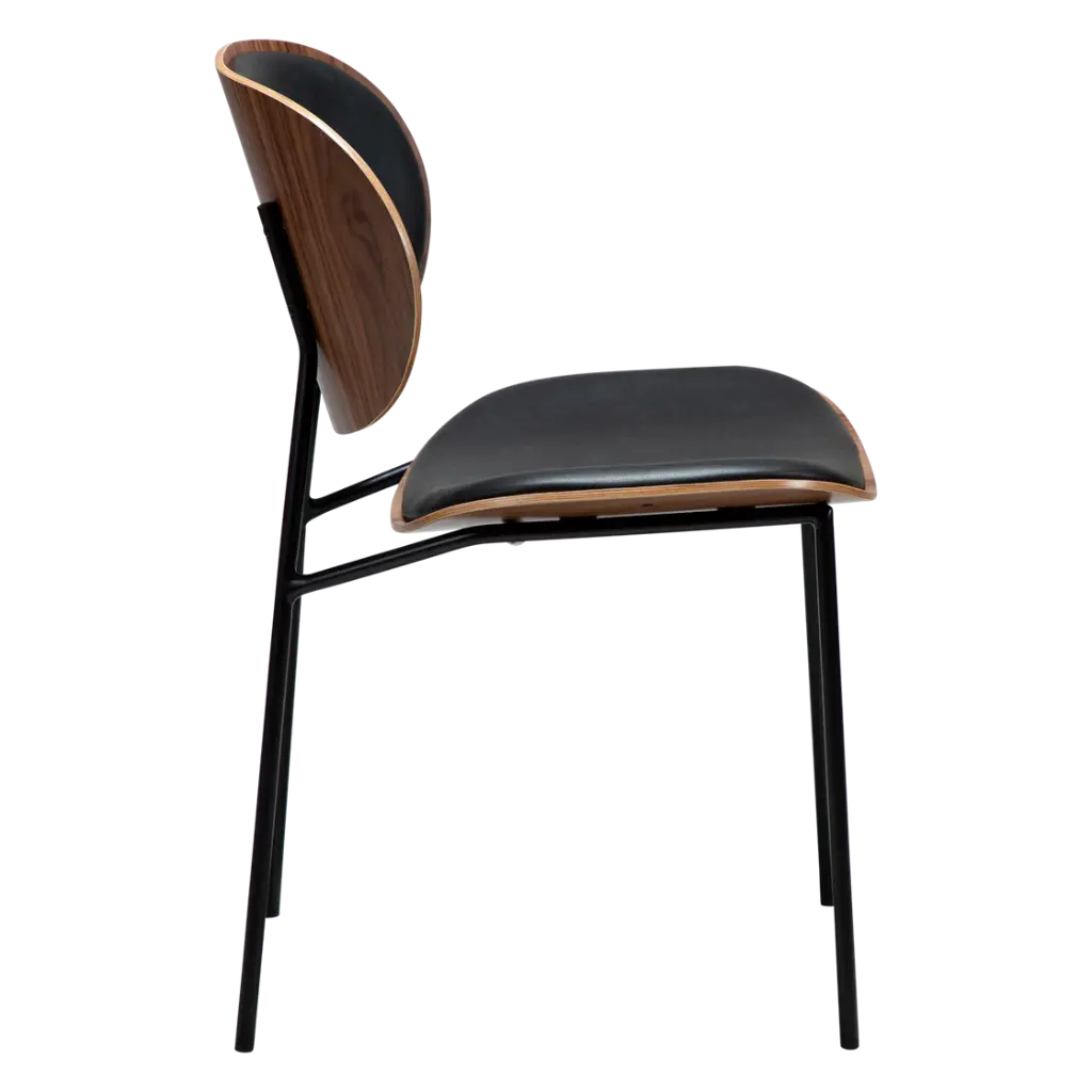 clementina-chair-walnut-veneer-w-raven-black-faux-leather-w-black-metal-legs_100300120-03-profile.webp