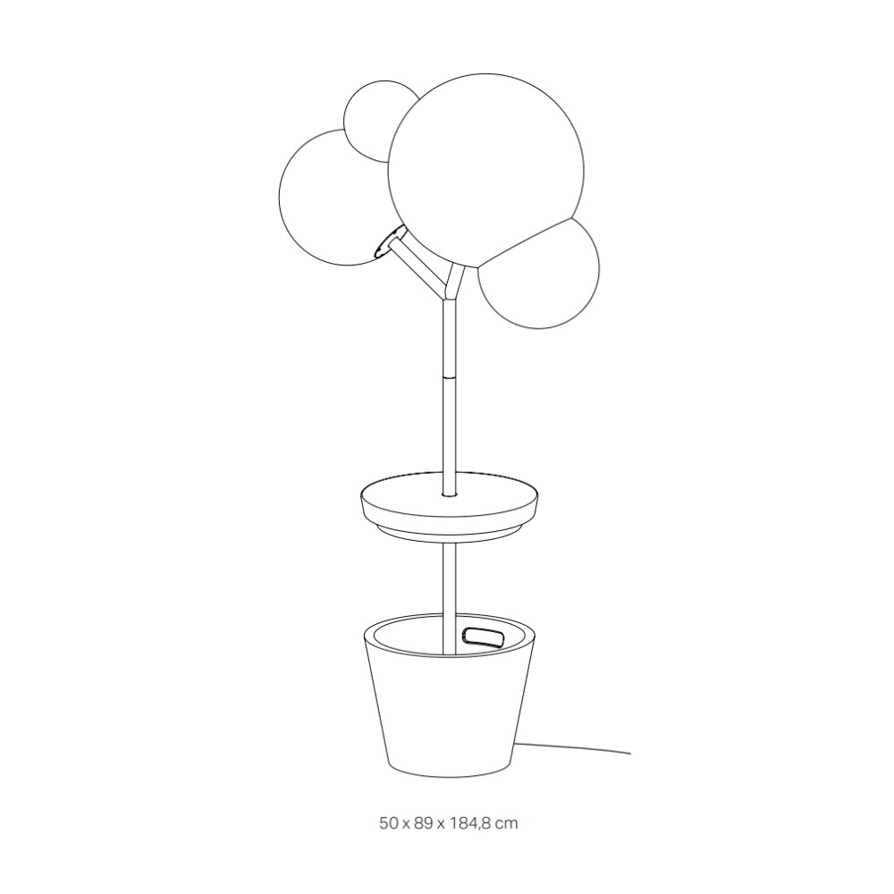 TREE OF LIGHT FLOOR LAMP 895x500x1850mm. 2xE27 max.70 W. WHITE, WHITE DIFFUSER - BULBS INCLUDED