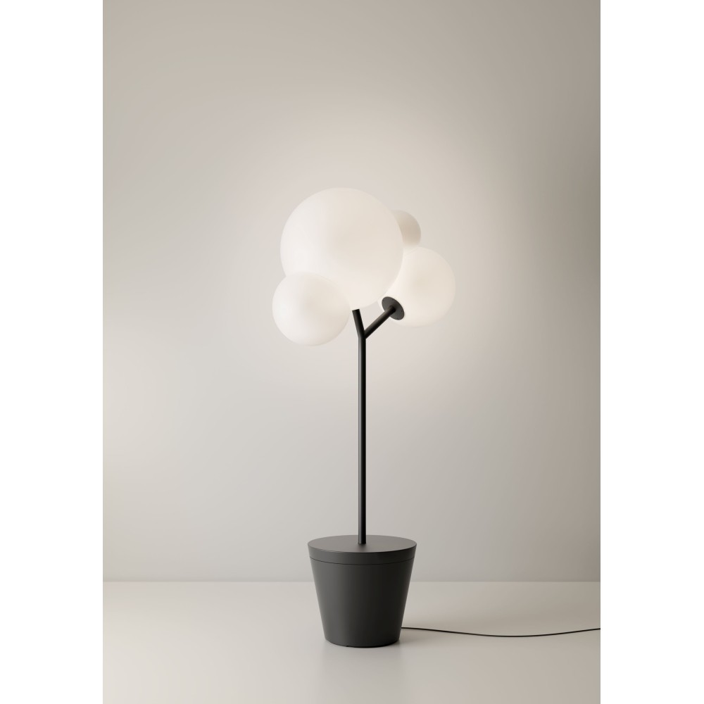 TREE OF LIGHT FLOOR LAMP 895x500x1850mm. 2xE27 max.70 W. BLACK, WHITE DIFFUSER - BULBS INCLUDED