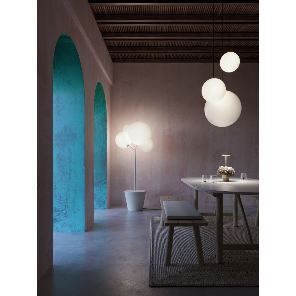 TREE OF LIGHT FLOOR LAMP 895x500x1850mm. 2xE27 max.70 W. SAGE GREEN, WHITE DIFFUSER - BULBS INCLUDED