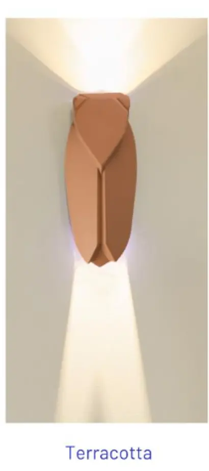 MUETTE LUMINEUSE APPLIQUE MURALE TERRACOTTA