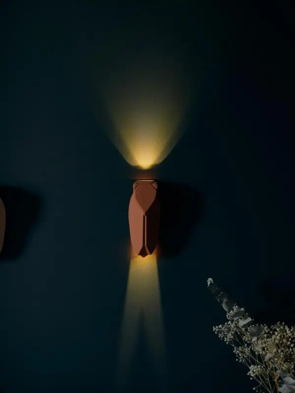 MUETTE LUMINEUSE APPLIQUE MURALE TERRACOTTA