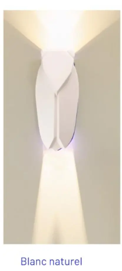 MUETTE LUMINEUSE APPLIQUE MURALE BLANC