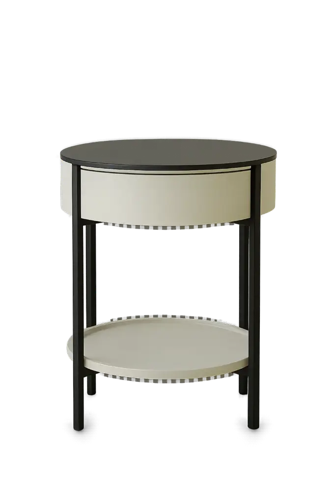 TABLE D-APPOINT N.18.PIERRE FRITTÉE NOIRE