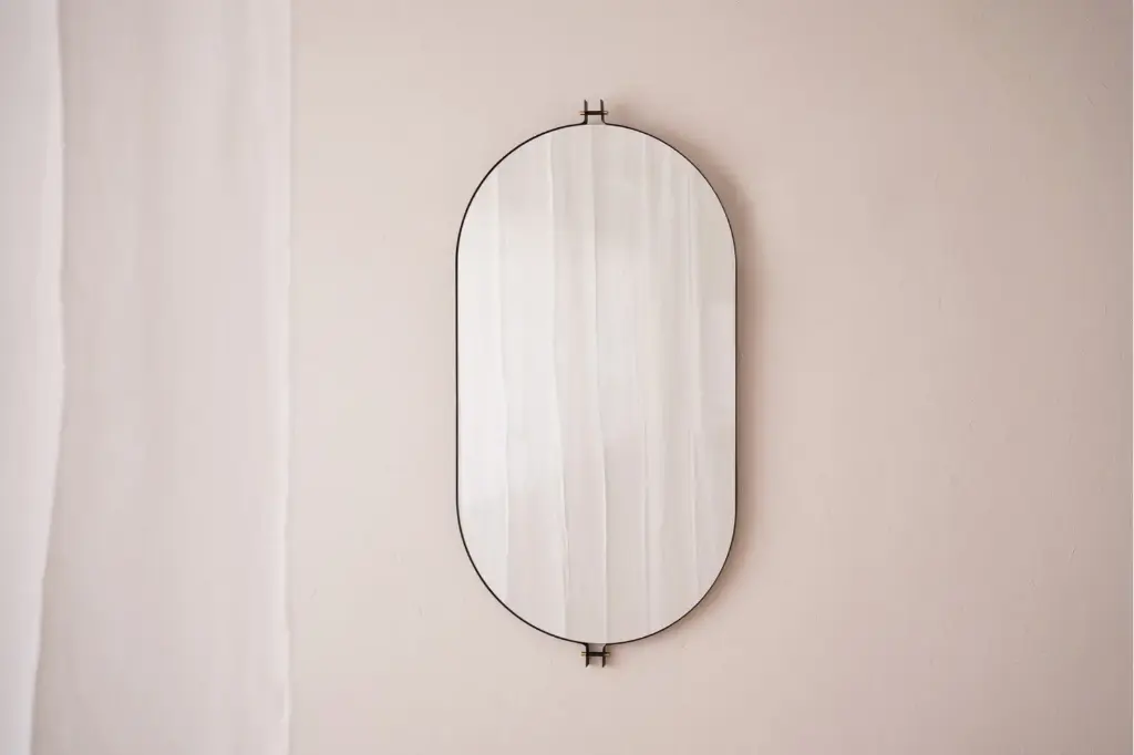 [INTERIORISMO] MIROIR OVALE CADRE EN MÉTAL ANTIQUE
