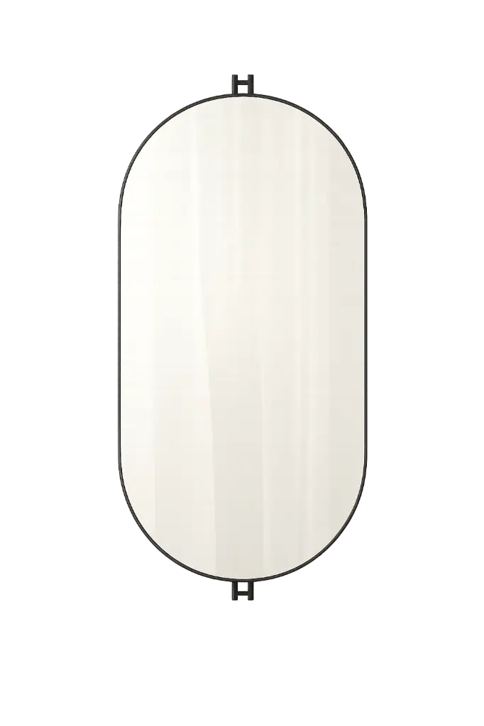 MIROIR OVALE 1. CADRE EN MÉTAL ANTIQUE