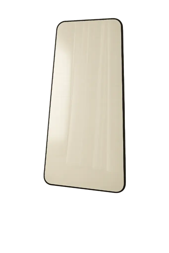 Grand miroir de pied de conception moderne cadre métallique vieilli