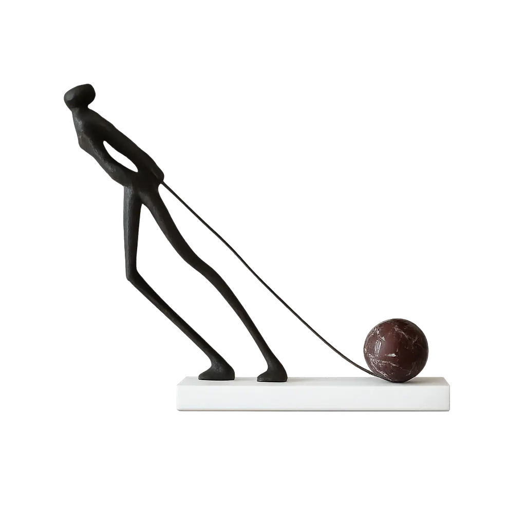 SCULPTURE METAL ET MARBRE ARDEUR CREATRICE