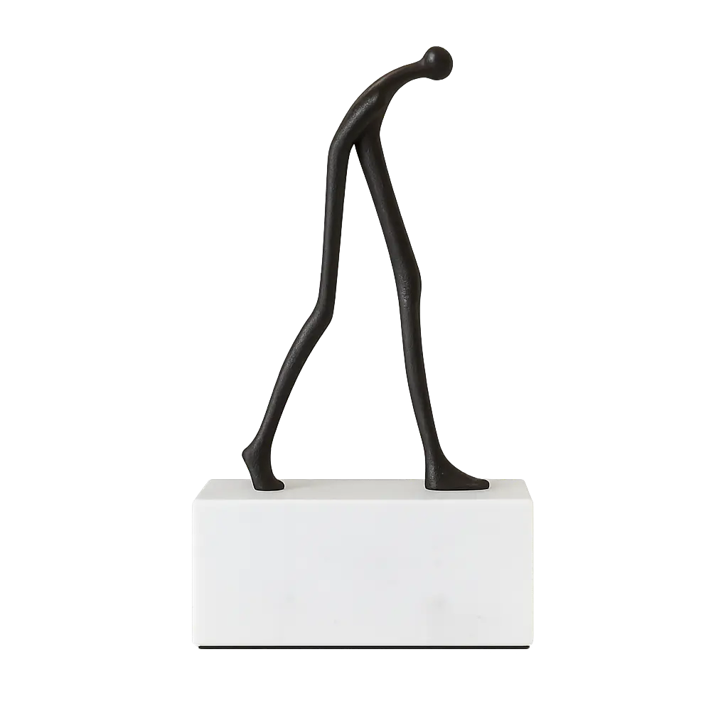 CAMINANTE SCULPTURE MÉTAL ET MARBRE