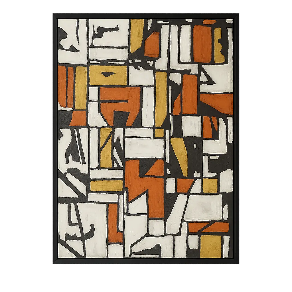 [INTERIORISMO] ABSTRACT PAINTING LABYRINTH BLACK FRAME