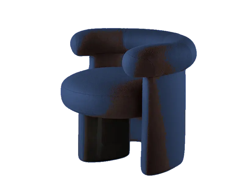 JEANETTE - FAUTEUIL - PIEDS EN LAQUE BRILLANTE - REVET. EN TISSU -