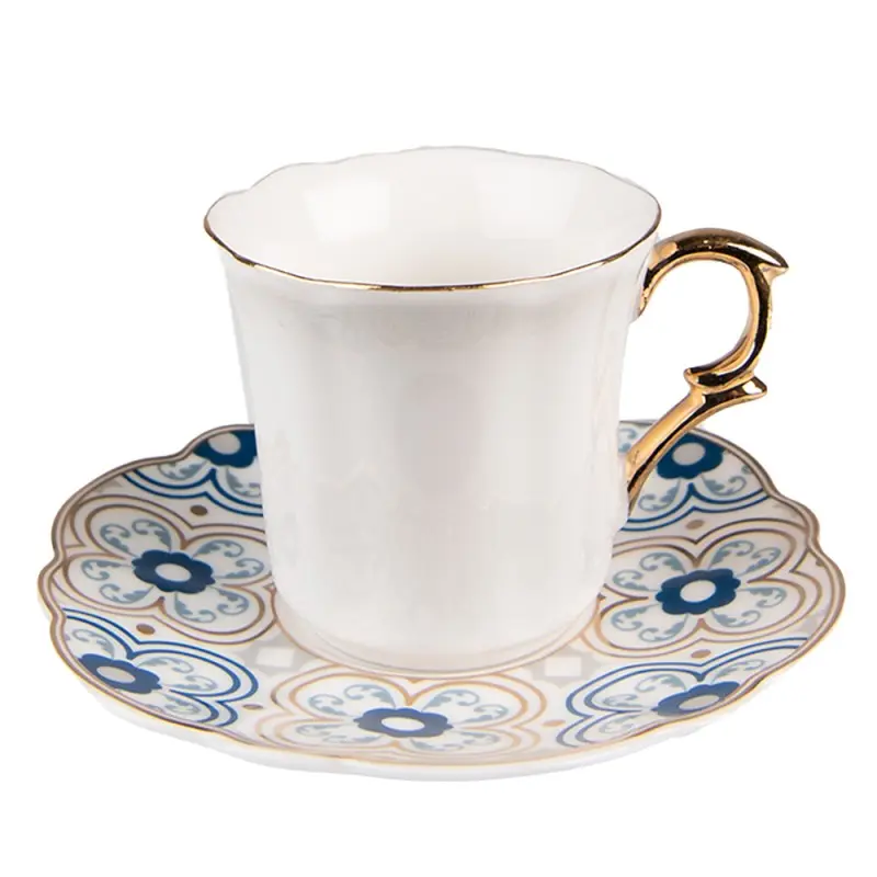 Tasse et soucoupe Blanc 8x6x6 / Ø 12x1 cm / 95 ml
