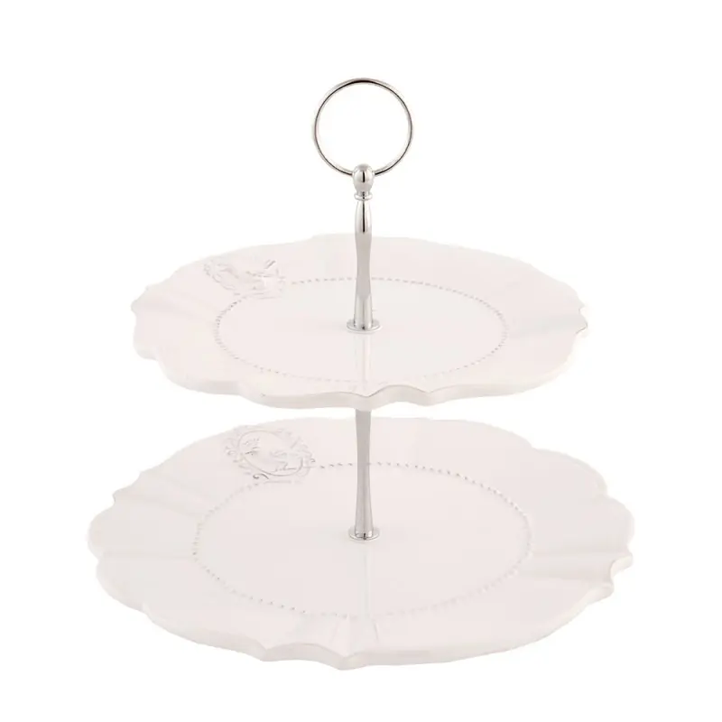 Étagère 2 niveaux Beige Ø 25x23 cm