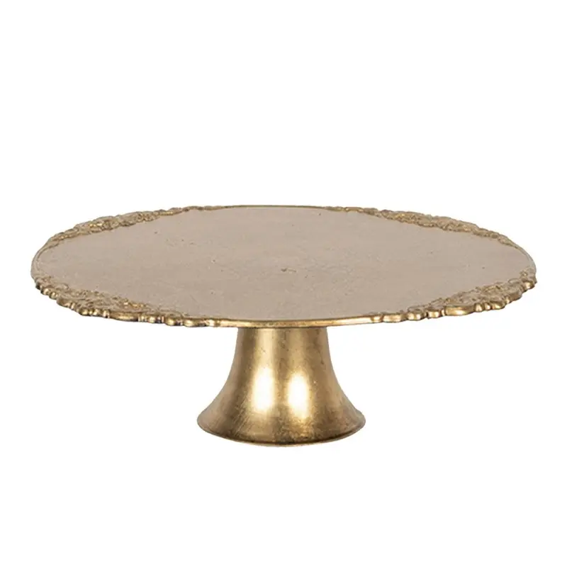 Plaque à gâteaux sur pied Or Ø 32x10 cm