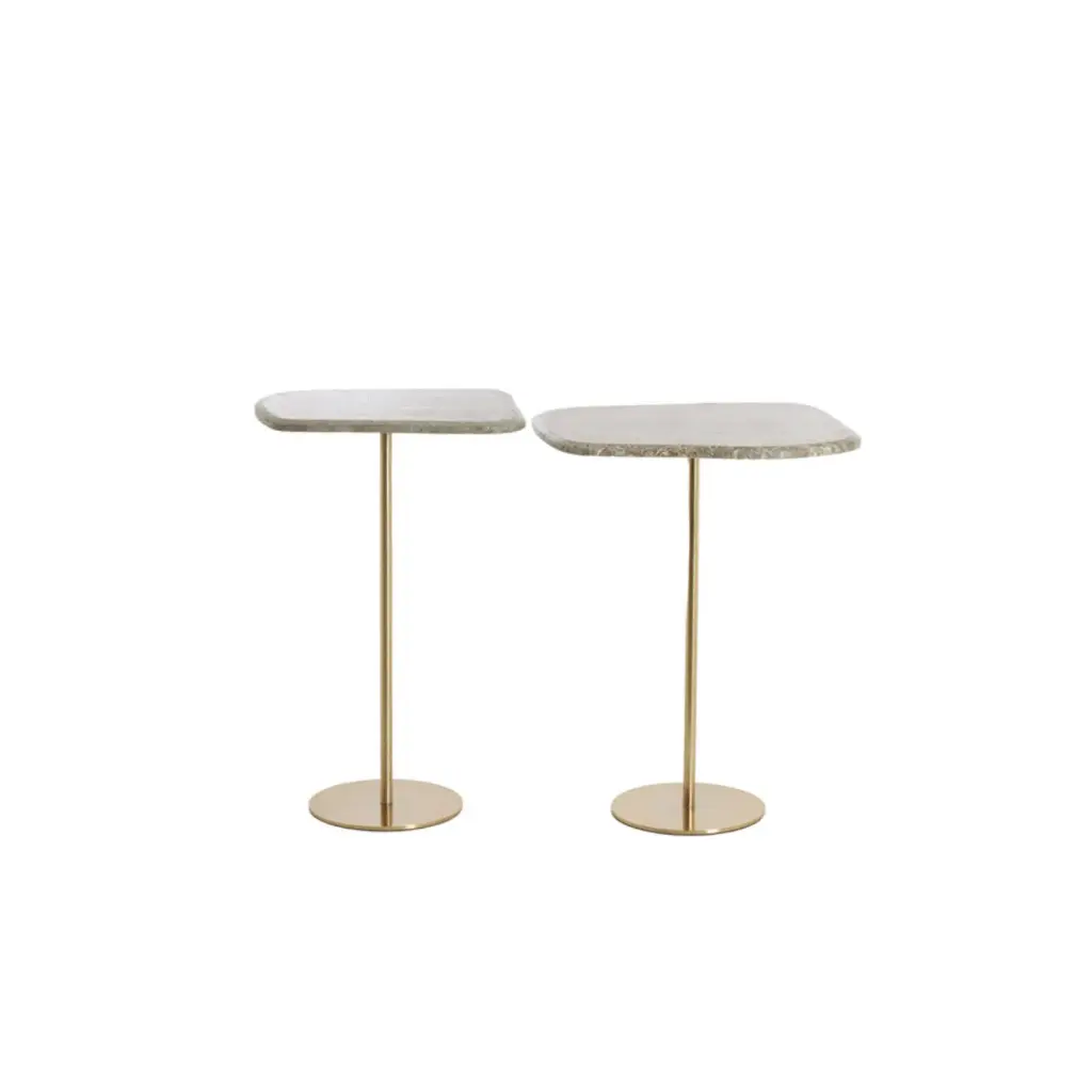 Table d’appoint S/2 max 37,5x37,5x59,5 cm GIA marron+bronze
