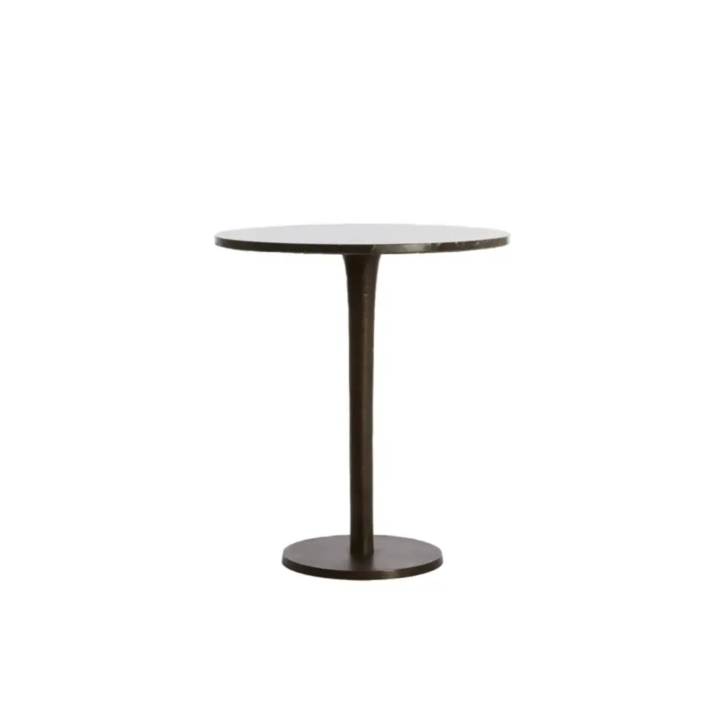 Table d’appoint Ø48x53 cm PAZO marbre brun foncé+marron foncé
