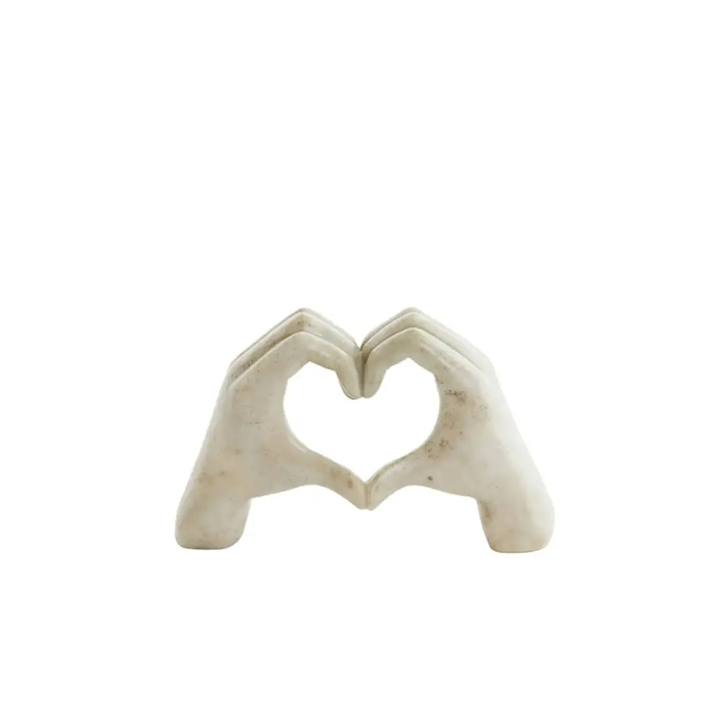 Ornement 24,5x9,5x15 cm MAINS gris taupe