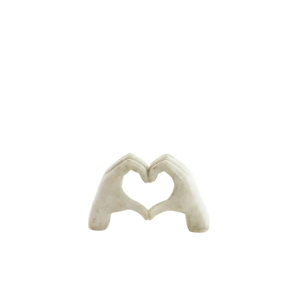 Ornement 19x8x11,5 cm MAINS taupe gris