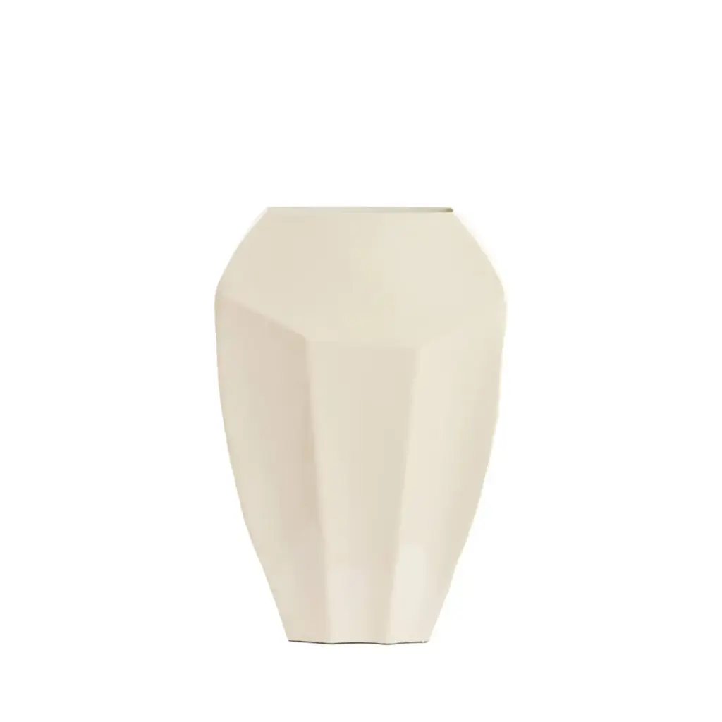 Vase déco 30x13x45 cm CORDOBA crème brillante