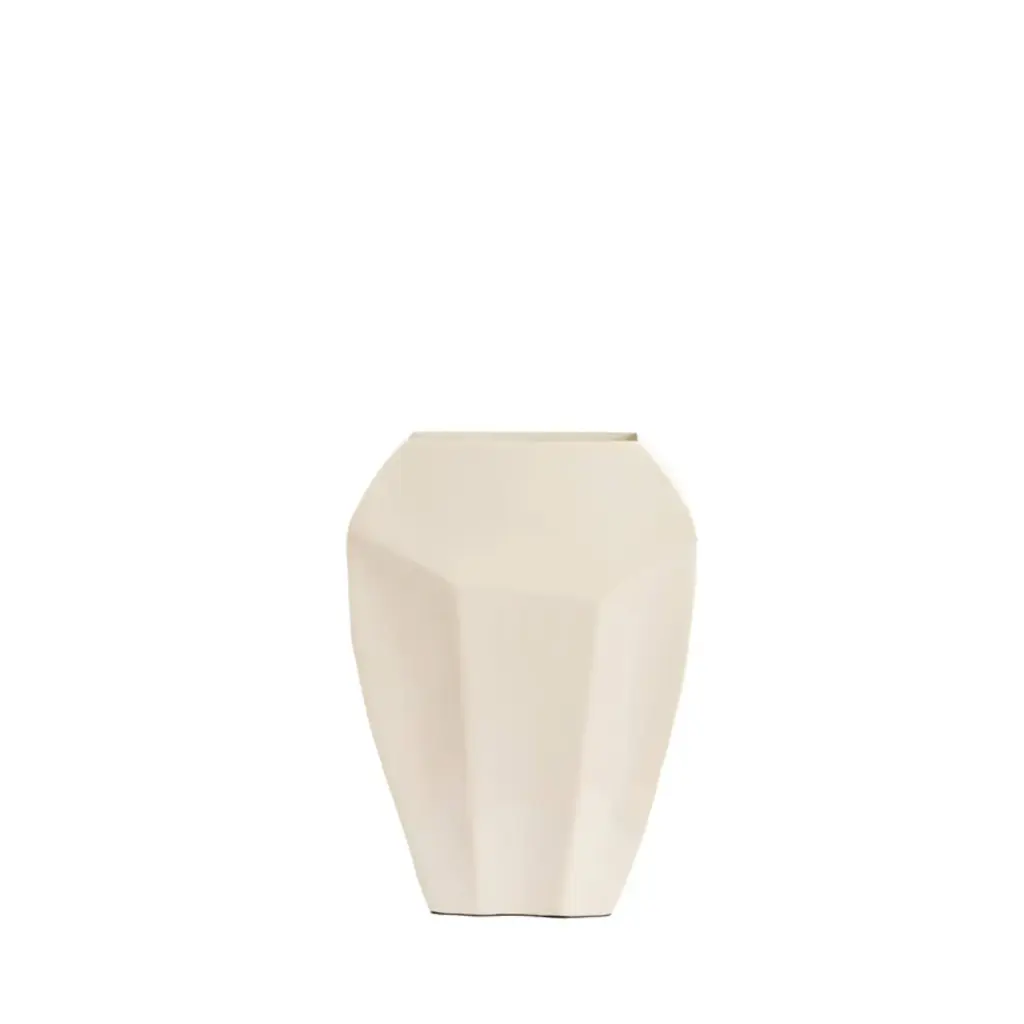 Vase déco 25x11x34 cm CORDOBA crème brillante