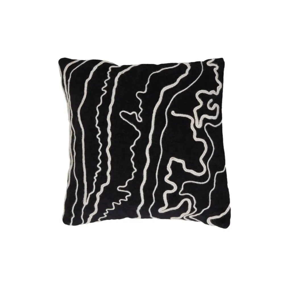 Coussin 45x45 cm CASTRO noir+beige