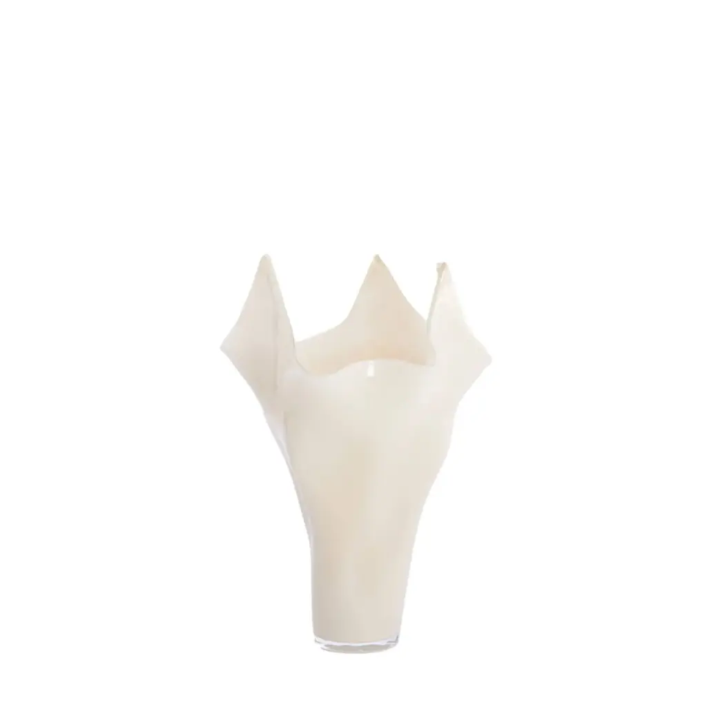 Vase Ø22x40 cm AIORA verre crème lactée