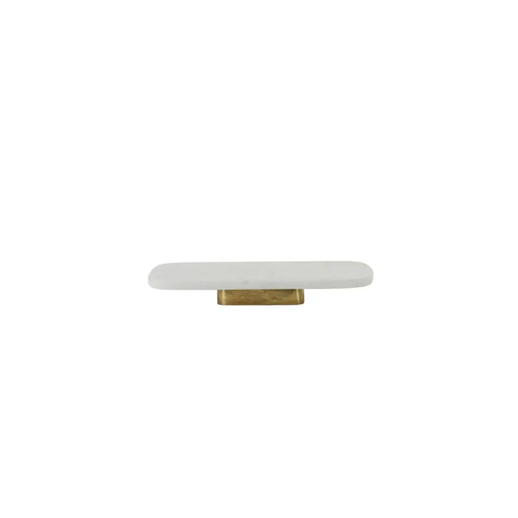 Plat sur socle 36x16,5x5 cm Marbre LABADE blanc-bronze antique