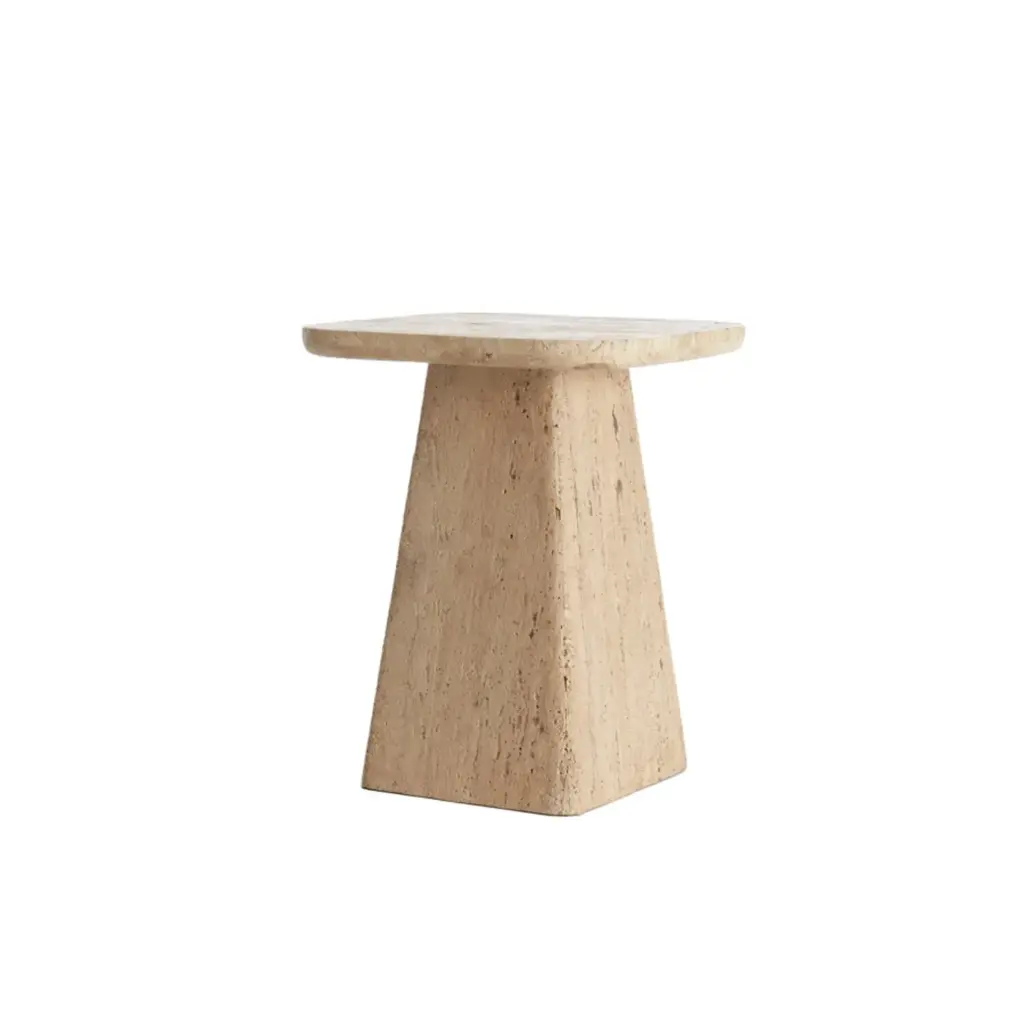 Table basse 60x60x36 cm KEPAMI sable travertin