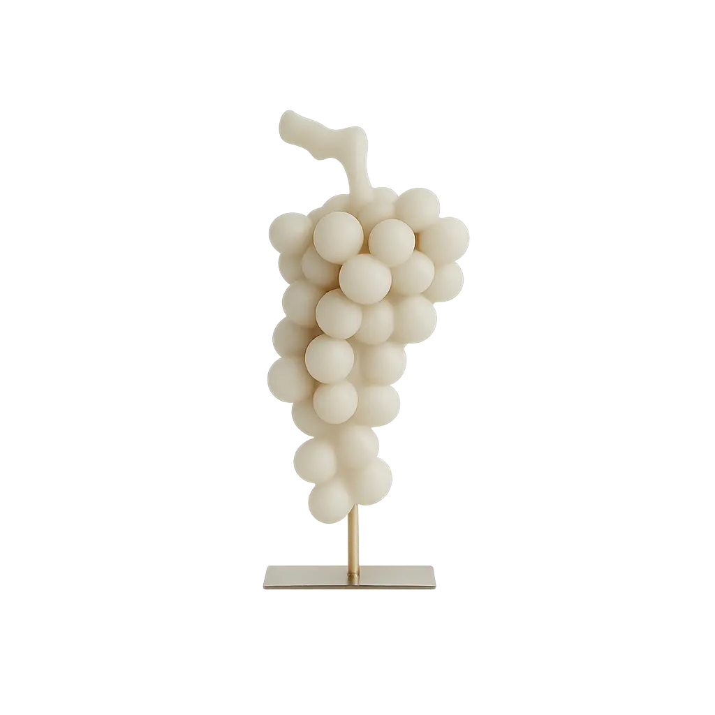 Ornement sur socle 14x12,5x30,5 cm RAISIN crème+bronze antique