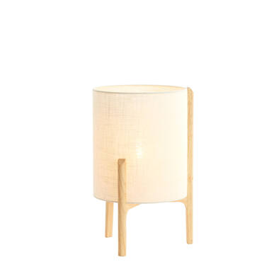 Lampe de table Ø28x44 cm LITTO naturel+lin blanc
