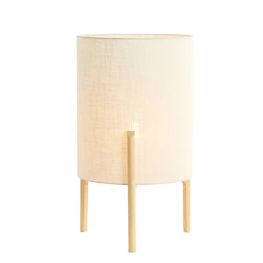Lampe de table Ø35x58 cm LITTO naturel+lin blanc