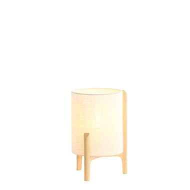 Lampe de table Ø22x33 cm LITTO naturel+lin blanc
