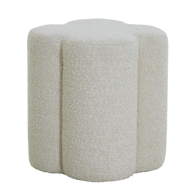 Pouf 38x38x45 cm NALANI bouclé crème