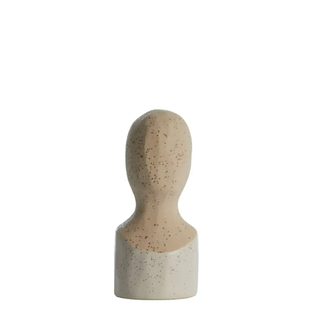 Ornement 9,5x8,5x20,5 cm BATTUDA céramique mat crème