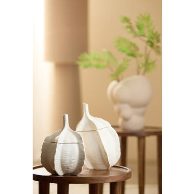 Rangement déco Ø21x27 cm SABARA crème brillante