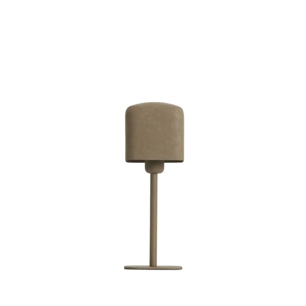 Lampe de table 13x13x36 cm ELENIE marron foncé mat