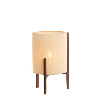 Lampe de table Ø28x44 cm LITTO marron foncé+lin naturel