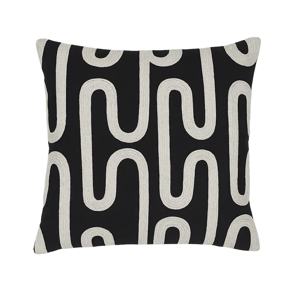 Coussin 45x45 cm OSHAWA noir+beige