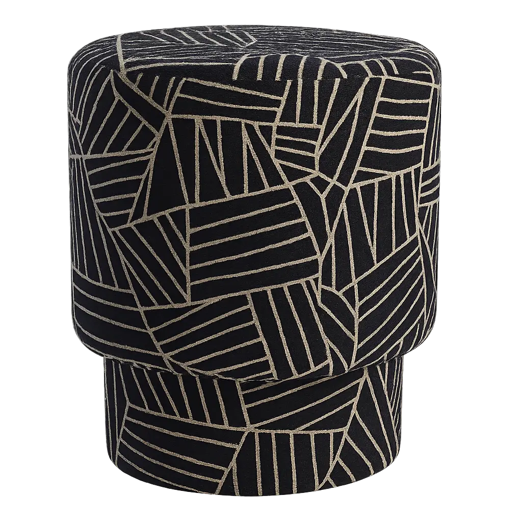Pouf Ø40x44 cm DAVONTE noir-blanc