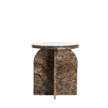 Table d’appoint Ø41x48 cm marbre OTINIA brun foncé