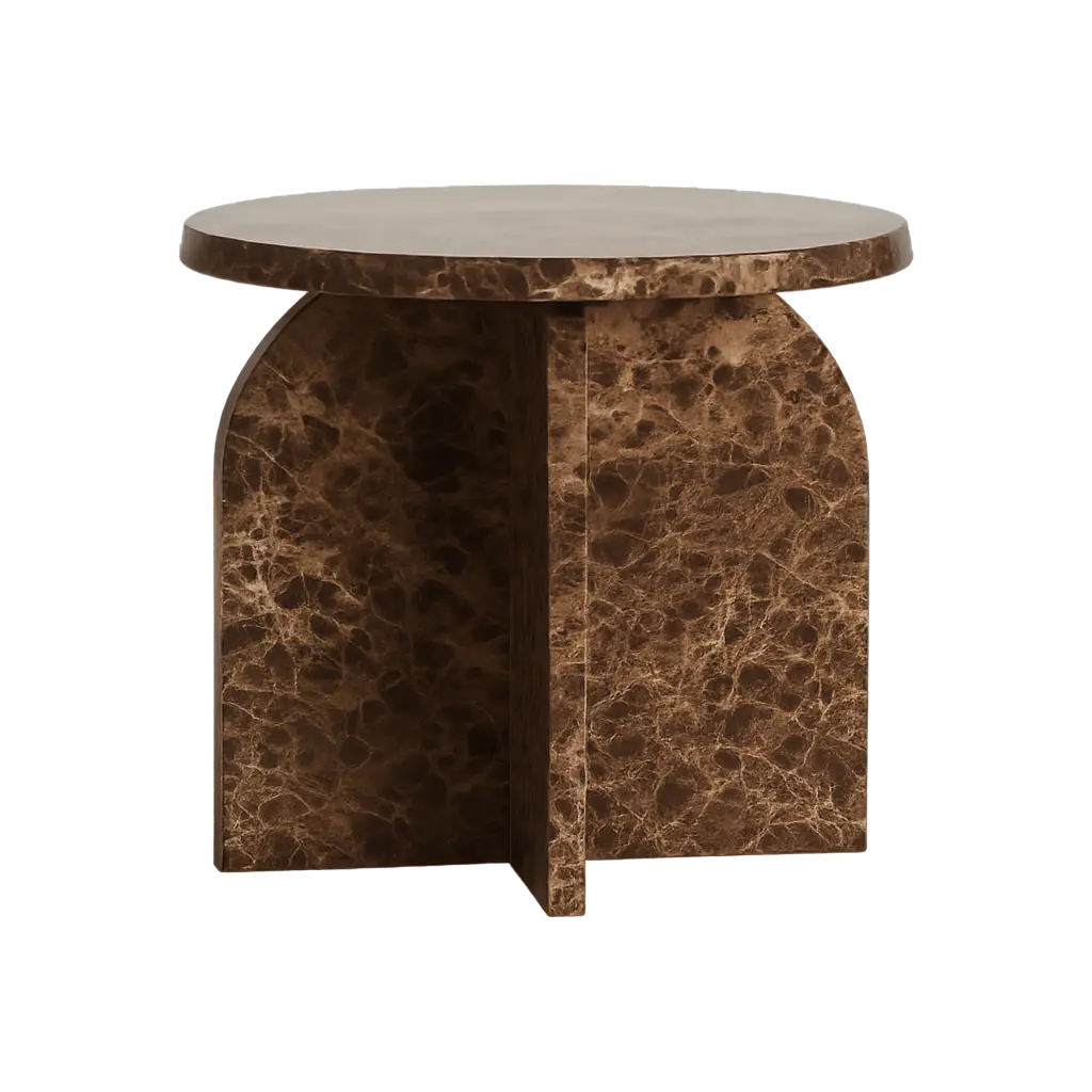 Table d’appoint Ø41x56 cm marbre OTINIA brun foncé
