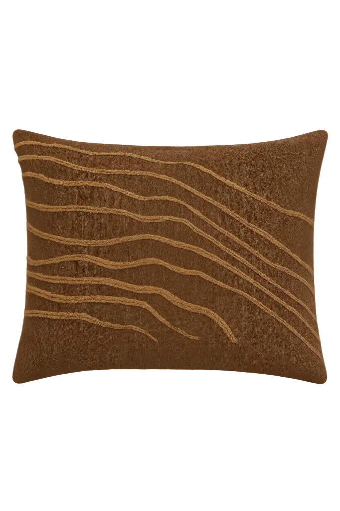 Coussin 45x45 cm CASTRO brun foncé + sable