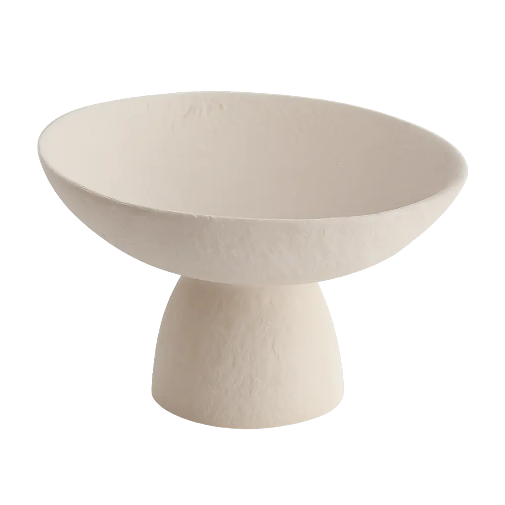 Plat sur socle 25x24x12,5 cm Crème OTA