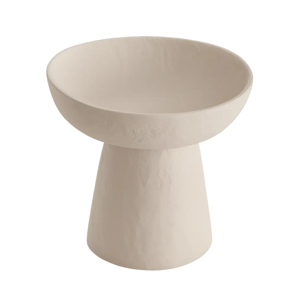 Plat sur socle Ø20,5x18 cm Crème OTA