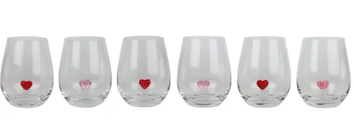 VERRE "HEARTS" SET DE 6