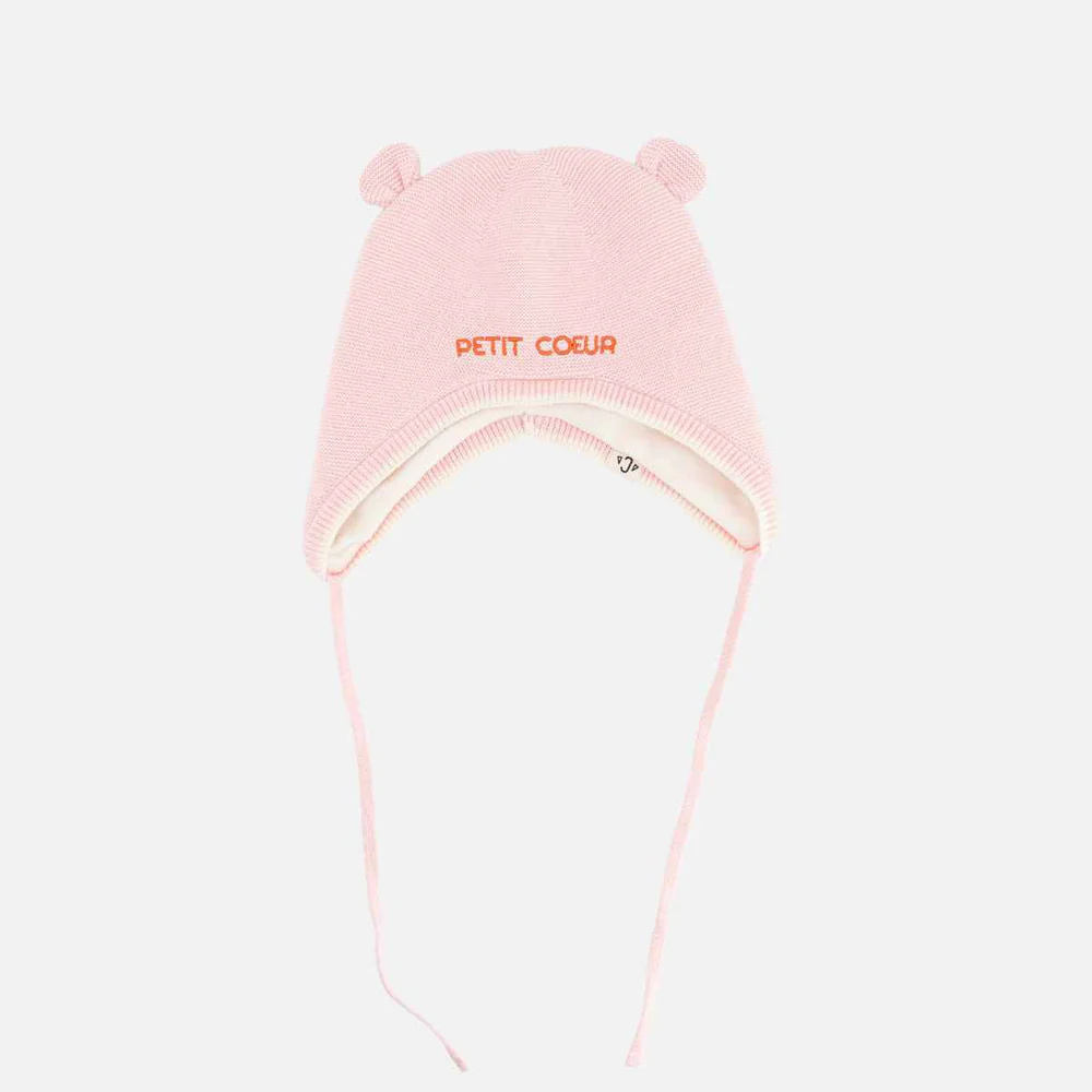 Bonnet Bébé Petit Coeur Rose 3-9 mois