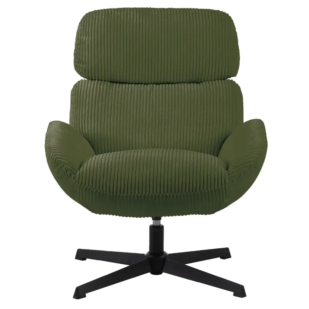 [OPJET] Fauteuil Nicolas velours cotelé pivotant kaki Opjet