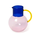 Grande carafe en verre Pablo | Rose et Jaune cobalt