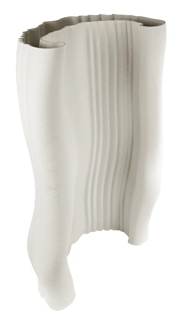 Vase imprimée Wave en céramique blanche