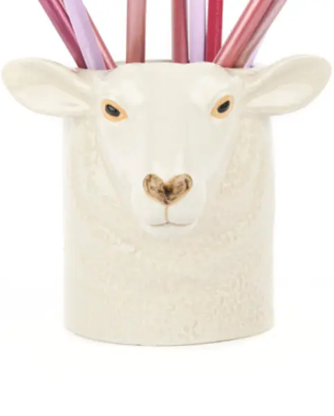 Suffolk Sheep White Flower Vase 